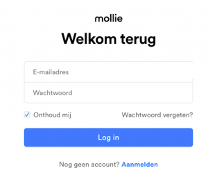 mollie login pagina van salonhub